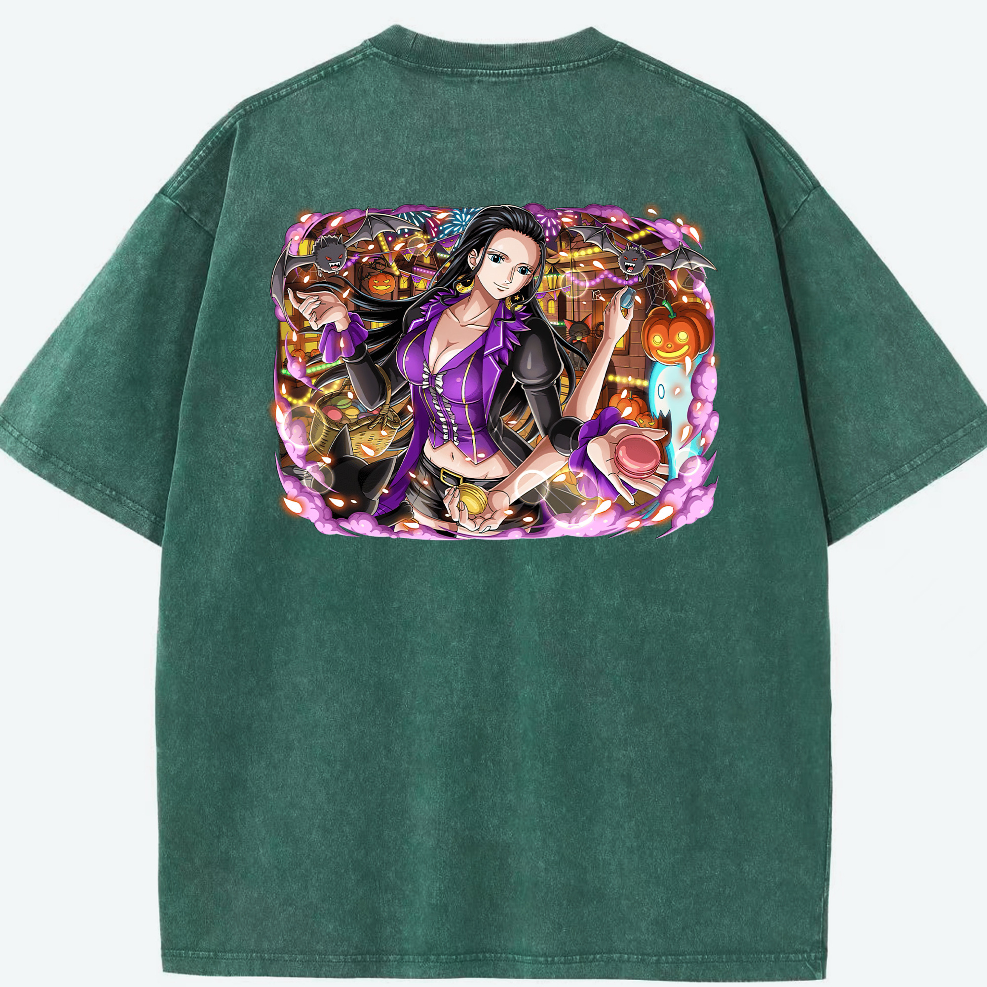 ワンピース ニコ・ロビン ONE PIECE Nico Robin 綿100% ヴィンテージ風 半袖Tシャツ（背面プリント）